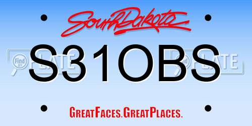 S31OBS South Dakota License Plate