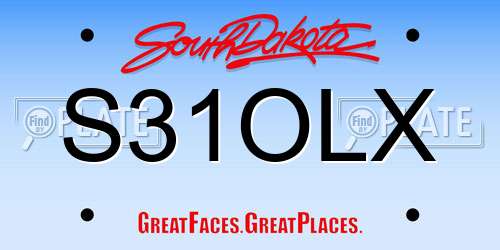 S31OLX South Dakota License Plate