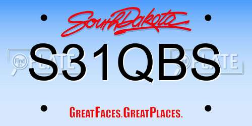 S31QBS South Dakota License Plate