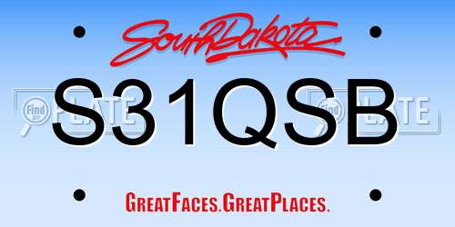S31QSB South Dakota License Plate