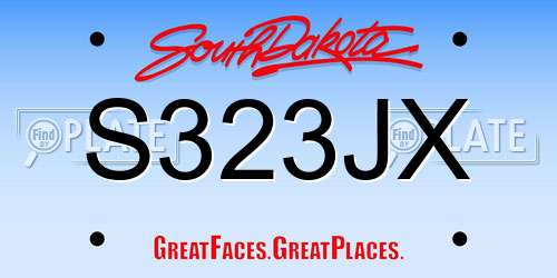 S323JX South Dakota License Plate
