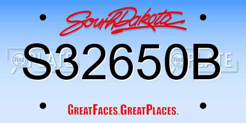 S32650B South Dakota License Plate