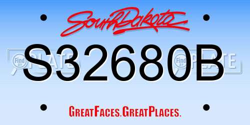 S32680B South Dakota License Plate