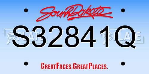 S32841Q South Dakota License Plate