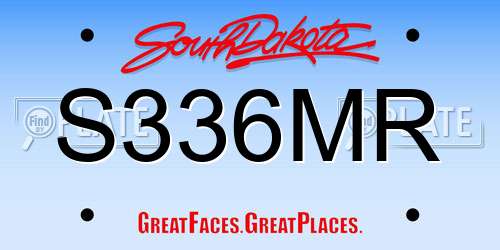 S336MR South Dakota License Plate