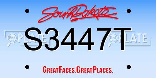 S3447T South Dakota License Plate