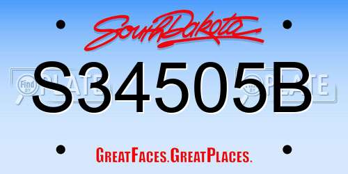 S34505B South Dakota License Plate