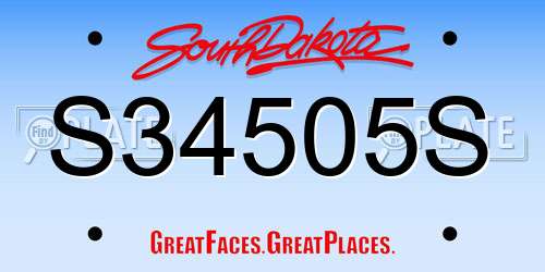 S34505S South Dakota License Plate