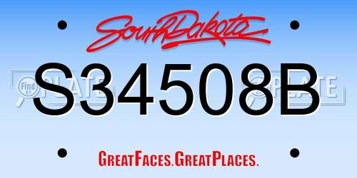 S34508B South Dakota License Plate