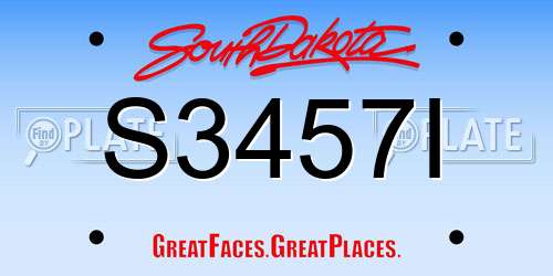 S3457I South Dakota License Plate