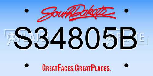 S34805B South Dakota License Plate