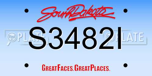 S3482I South Dakota License Plate