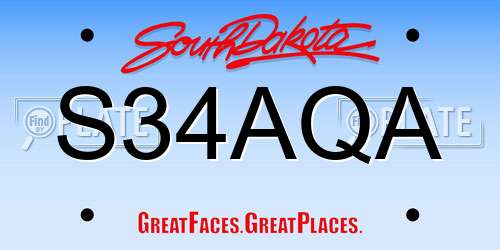 S34AQA South Dakota License Plate