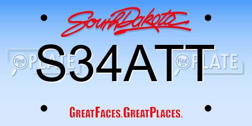 S34ATT South Dakota License Plate