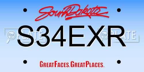 S34EXR South Dakota License Plate