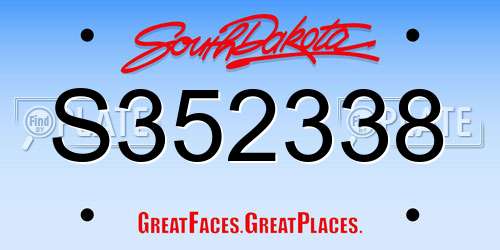 S352338 South Dakota License Plate