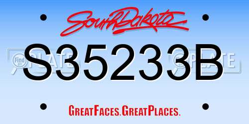 S35233B South Dakota License Plate