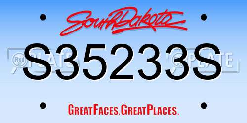 S35233S South Dakota License Plate