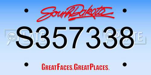 S357338 South Dakota License Plate