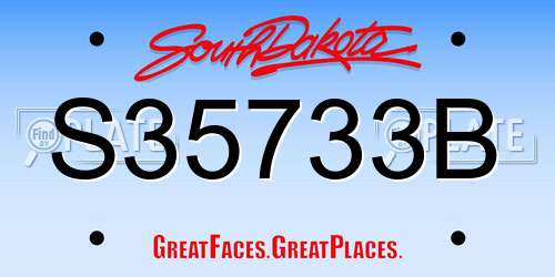 S35733B South Dakota License Plate