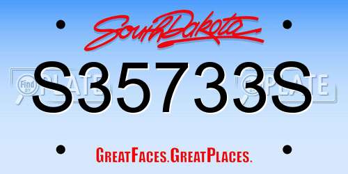S35733S South Dakota License Plate