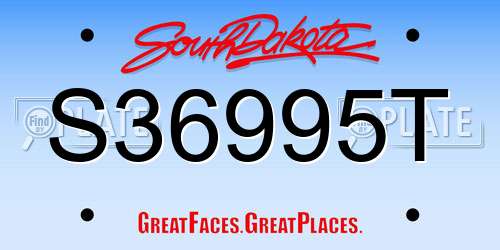 S36995T South Dakota License Plate