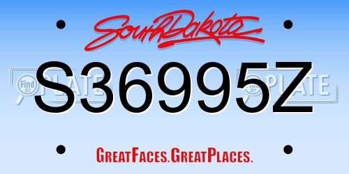 S36995Z South Dakota License Plate