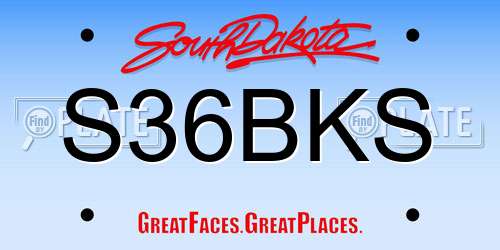 S36BKS South Dakota License Plate