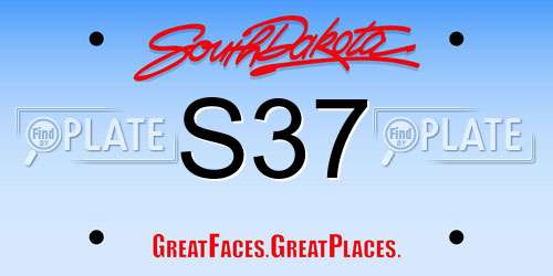S37 South Dakota License Plate