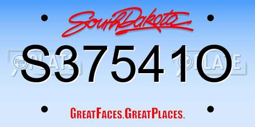 S37541O South Dakota License Plate