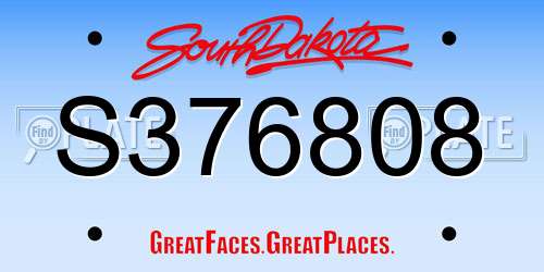 S376808 South Dakota License Plate