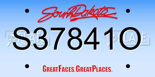 S37841O South Dakota License Plate