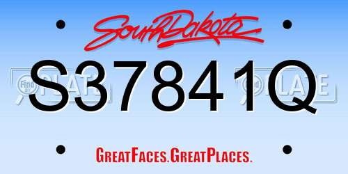 S37841Q South Dakota License Plate