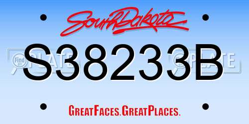 S38233B South Dakota License Plate