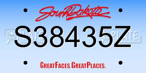S38435Z South Dakota License Plate