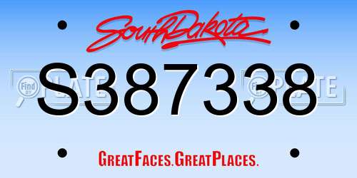 S387338 South Dakota License Plate