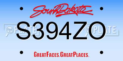 S394ZO South Dakota License Plate