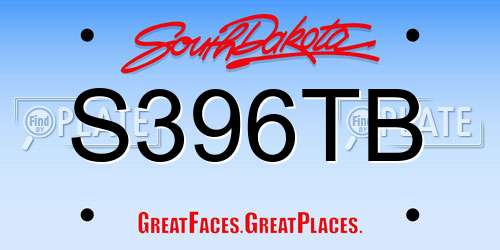 S396TB South Dakota License Plate