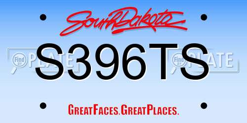 S396TS South Dakota License Plate