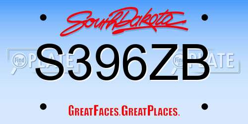S396ZB South Dakota License Plate