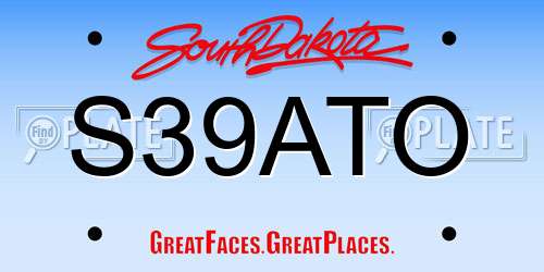 S39ATO South Dakota License Plate
