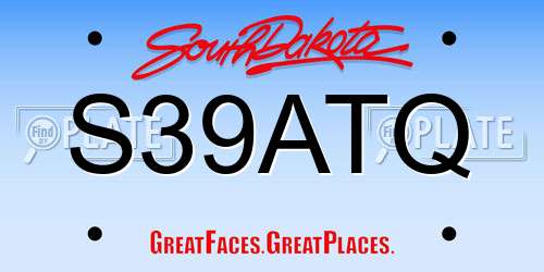 S39ATQ South Dakota License Plate