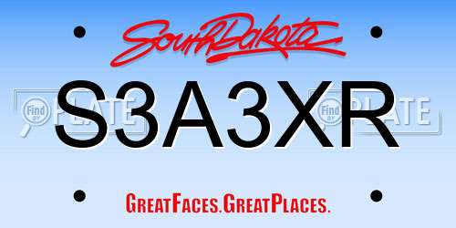 S3A3XR South Dakota License Plate