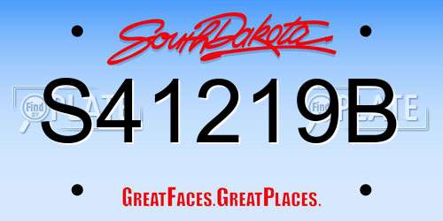 S41219B South Dakota License Plate