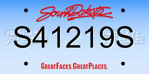 S41219S South Dakota License Plate