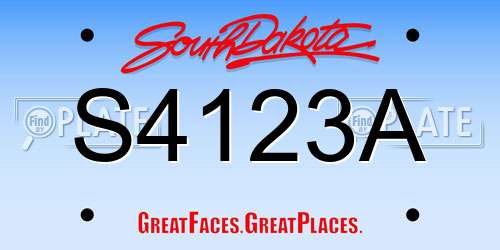 S4123A South Dakota License Plate