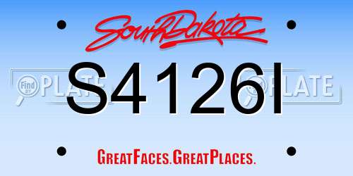 S4126I South Dakota License Plate