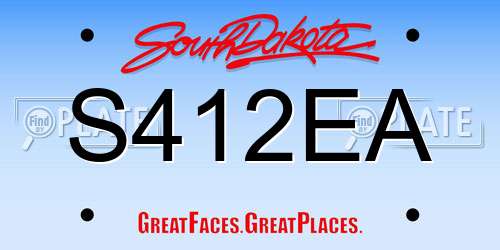 S412EA South Dakota License Plate