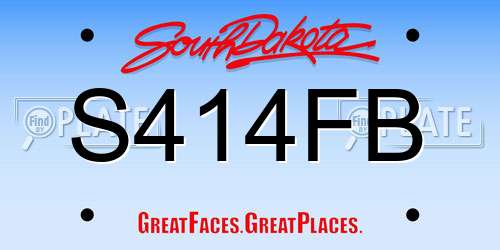 S414FB South Dakota License Plate