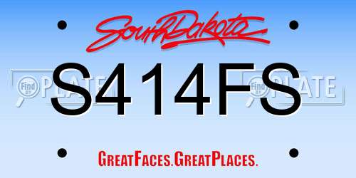 S414FS South Dakota License Plate
